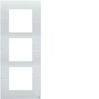 Рамка трехкратная, вертикальная, Systo 3х45х45, габарит 80х194 мм, Ag+, RAL9010 чистый белый